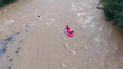 Stock Video A Pink Boat Rafting In A Wild River Live Wallpaper For PC - Free Live Wallpaper