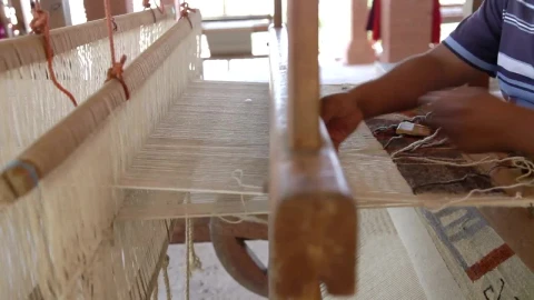 Stock Video A Mexican Person Weaving A Cloth On A Large Loom Live Wallpaper For PC - Free Live Wallpaper