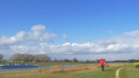 Stock Video A Man Walking By The Riverside Live Wallpaper For PC - Free Live Wallpaper