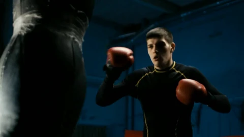 Stock Video A Man Hitting The Punching Back In The Gym Live Wallpaper For PC - Free Live Wallpaper