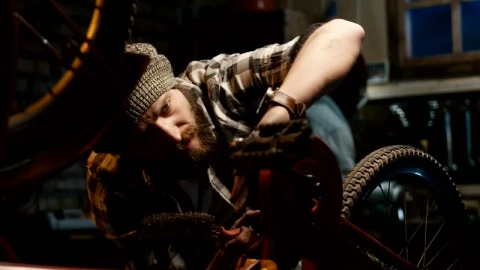 Stock Video A Man Doing Maintenance To A Bicycle Live Wallpaper For PC - Free Live Wallpaper