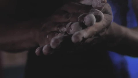 Stock Video A Man Chalking His Hands Close Up Live Wallpaper For PC - Free Live Wallpaper