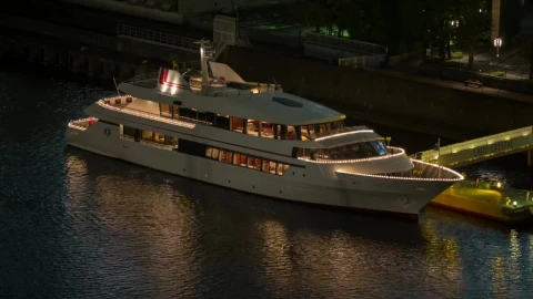Stock Video A Luxury Yacht During A Dusk In A Port Live Wallpaper For PC - Free Live Wallpaper