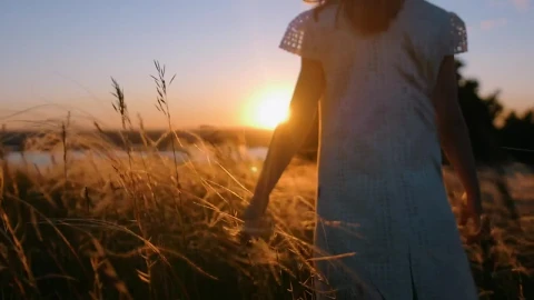 Stock Video A Little Girl In A Dress Walking And Caressing The Live Wallpaper For PC - Free Live Wallpaper