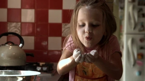 Stock Video A Little Girl Blowing Flour Live Wallpaper For PC - Free Live Wallpaper