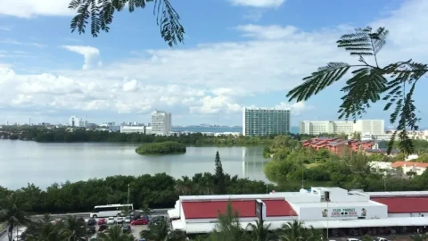 Stock Video A Lake Near A Hotel Zone On The Beach Live Wallpaper For PC - Free Live Wallpaper