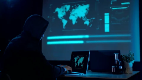 Stock Video A Hacker With The Laptop In A Dark Room Live Wallpaper For PC - Free Live Wallpaper