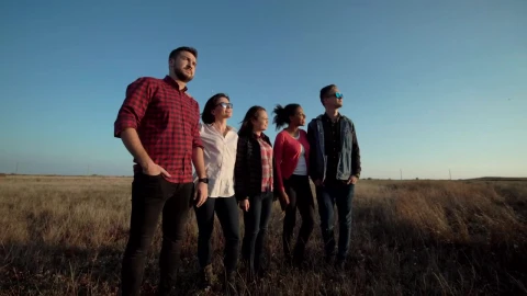 Stock Video A Group Of Friends Standing In The Countryside Live Wallpaper For PC - Free Live Wallpaper
