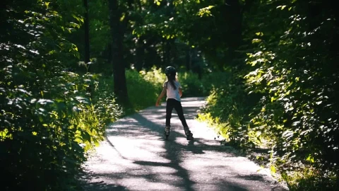 Stock Video A Girl Skating On A Park Road Live Wallpaper For PC - Free Live Wallpaper