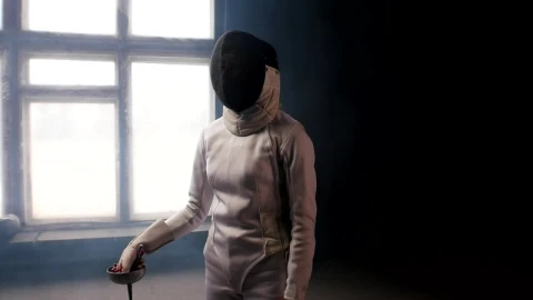 Stock Video A Fencer Putting The Sword Behind The Shoulders Live Wallpaper For PC - Free Live Wallpaper
