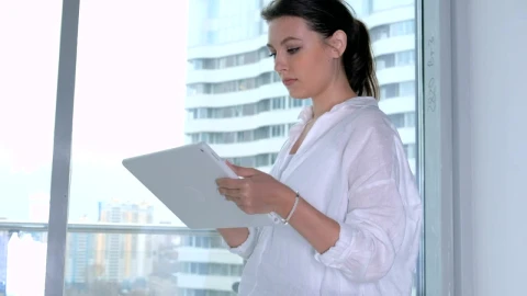 Stock Video Business Woman Working On Her Tablet From Home Live Wallpaper For PC - Free Live Wallpaper