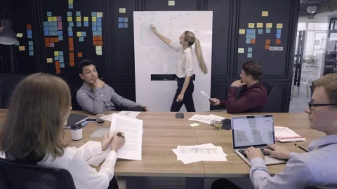 Stock Video Business Woman Exposing Statistics Live Wallpaper For PC - Free Live Wallpaper