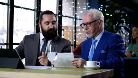 Stock Video Business Partners Talking In A Cafe Live Wallpaper For PC - Free Live Wallpaper