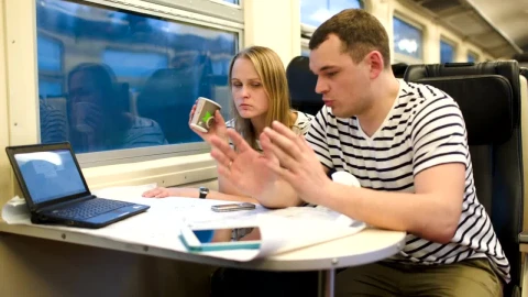 Stock Video Business Partners On A Train Live Wallpaper For PC - Free Live Wallpaper