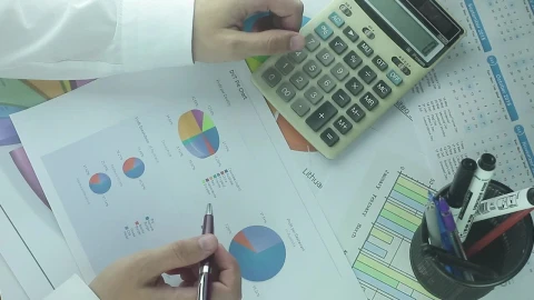 Stock Video Business Man With Calculator And Charts Live Wallpaper For PC - Free Live Wallpaper