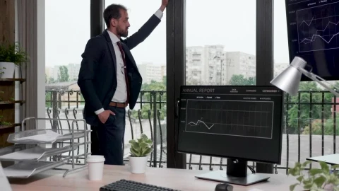 Stock Video Business Man In Suit Thinking And Looking Out Window Live Wallpaper For PC - Free Live Wallpaper