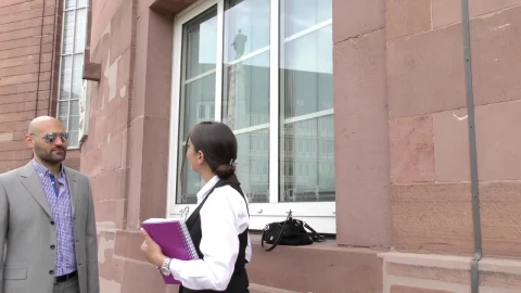 Stock Video Business Man And Woman Greeting Each Other Outdoor Live Wallpaper For PC - Free Live Wallpaper
