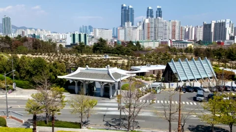 Stock Video Busan Cemetery And City Skyline Live Wallpaper For PC - Free Live Wallpaper