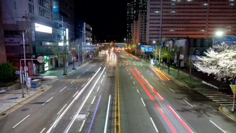 Stock Video Busan City Road With Traffic At Night Live Wallpaper For PC - Free Live Wallpaper
