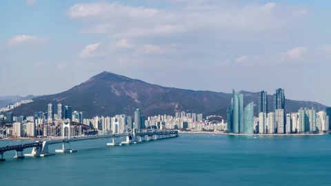 Stock Video Busan Bridge And City Skyline On A Sunny Day Live Wallpaper For PC - Free Live Wallpaper