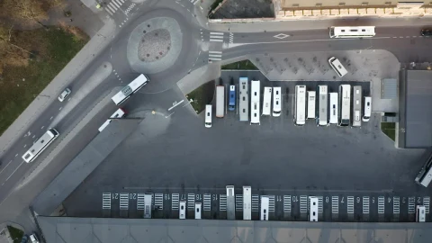 Stock Video Bus Station From Above Live Wallpaper For PC - Free Live Wallpaper