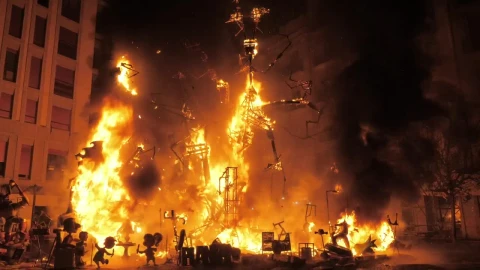 Stock Video Burning Structures On Falles Night Live Wallpaper For PC - Free Live Wallpaper