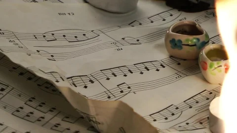 Stock Video Burning Romantic Music Score Live Wallpaper For PC - Free Live Wallpaper