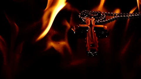 Stock Video Burning Crucifix Necklace Live Wallpaper For PC - Free Live Wallpaper