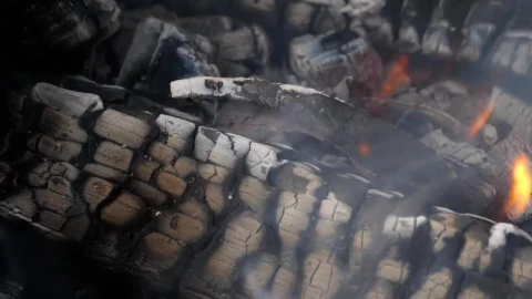 Stock Video Burning Charcoal And Flames In Slow Motion Live Wallpaper For PC - Free Live Wallpaper