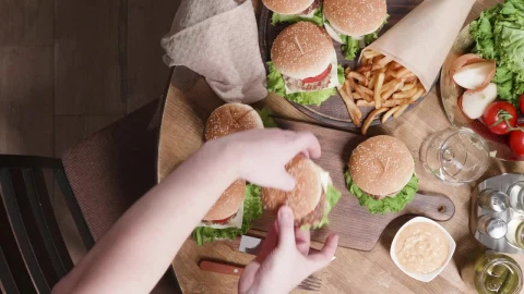 Stock Video Burgers And A Cone Of Fries Live Wallpaper For PC - Free Live Wallpaper