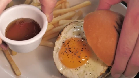 Stock Video Burger Being Prepared With French Fries Live Wallpaper For PC - Free Live Wallpaper