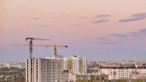 Stock Video Buildings Under Construction At Dusk Time Lapse Live Wallpaper For PC - Free Live Wallpaper