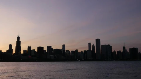 Stock Video Buildings Silhouettes And City Lights In Chicago Live Wallpaper For PC - Free Live Wallpaper
