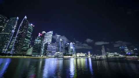 Stock Video Buildings Seen From A River At Night Live Wallpaper For PC - Free Live Wallpaper