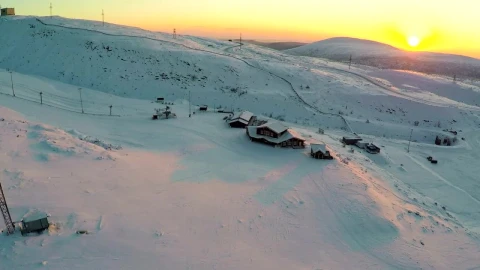 Stock Video Buildings On A Snow Covered Mountain Live Wallpaper For PC - Free Live Wallpaper