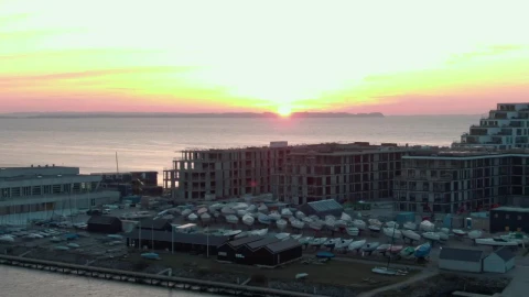 Stock Video Buildings By The Ocean At Sunset Live Wallpaper For PC - Free Live Wallpaper