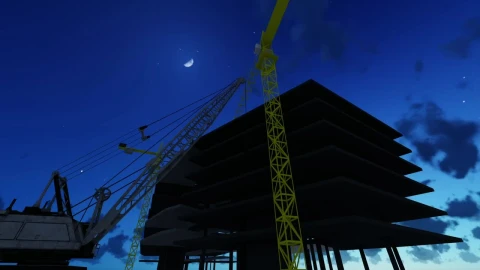 Stock Video Building Under Construction At Night Live Wallpaper For PC - Free Live Wallpaper