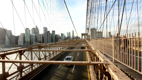 Stock Video Brooklyn Bridge With Car Traffic Live Wallpaper For PC - Free Live Wallpaper