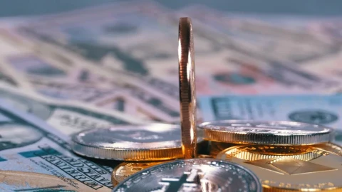 Stock Video Bronze Colored Bitcoin Close Up Live Wallpaper For PC - Free Live Wallpaper