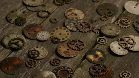 Stock Video Broken Clocks And Gears On The Table Live Wallpaper For PC - Free Live Wallpaper