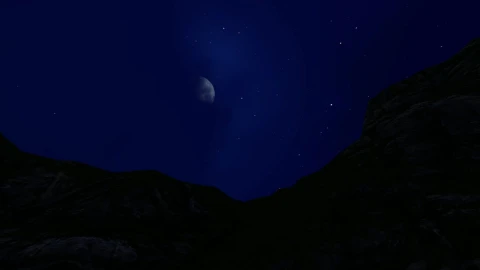 Stock Video Bright Moon In The Dark Sky And Starry Night Live Wallpaper For PC - Free Live Wallpaper