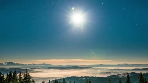 Stock Video Bright Moon In A Starry Sky In The Mountains Live Wallpaper For PC - Free Live Wallpaper