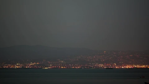 Stock Video Bright Lights From Coastal Buildings Live Wallpaper For PC - Free Live Wallpaper