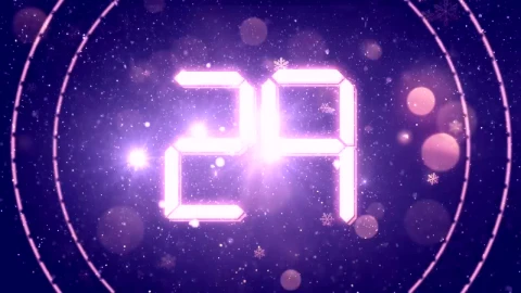 Stock Video Bright Countdown For New Year On Purple Background Live Wallpaper For PC - Free Live Wallpaper