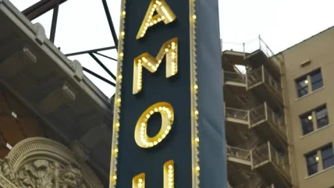 Stock Video Bright And Elegant Canopy At The Entrance Of A Theater Live Wallpaper For PC - Free Live Wallpaper