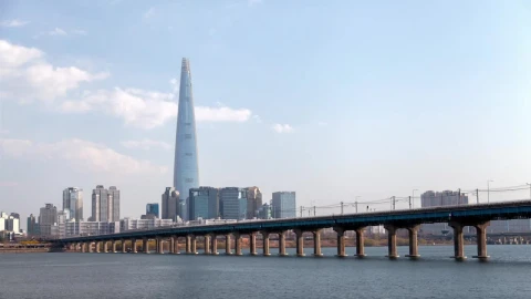 Stock Video Bridge Metro Traffic Time Lapse With City Skyline Live Wallpaper For PC - Free Live Wallpaper