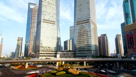 Stock Video Bridge In Shanghai Downtown With Fast Traffic Live Wallpaper For PC - Free Live Wallpaper