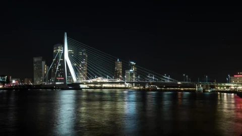 Stock Video Bridge Illuminated Against The Night Sky Live Wallpaper For PC - Free Live Wallpaper