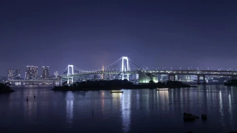 Stock Video Bridge And Boats At Night Time Lapse Live Wallpaper For PC - Free Live Wallpaper