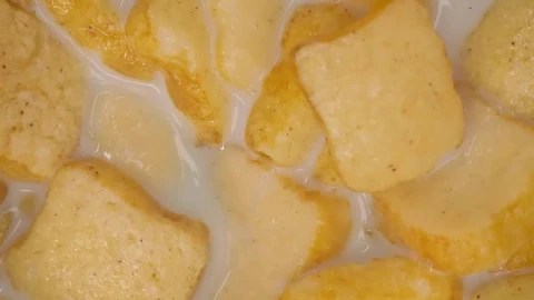 Stock Video Bread Shaped Cereal Texture In Bowl With Milk Live Wallpaper For PC - Free Live Wallpaper